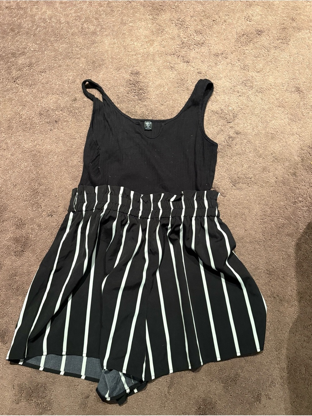 Women’s Black & White Striped Skater Dress - Brand: (unspecified)